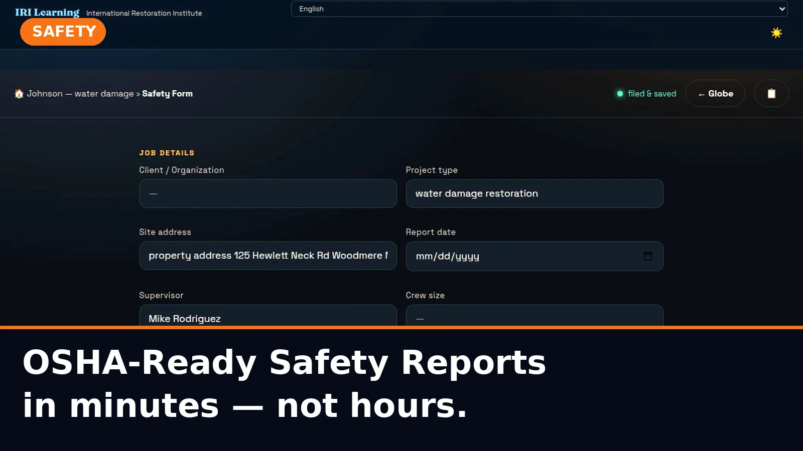 OSHA-Ready safety reports in minutes — Hope fills the safety form as you talk